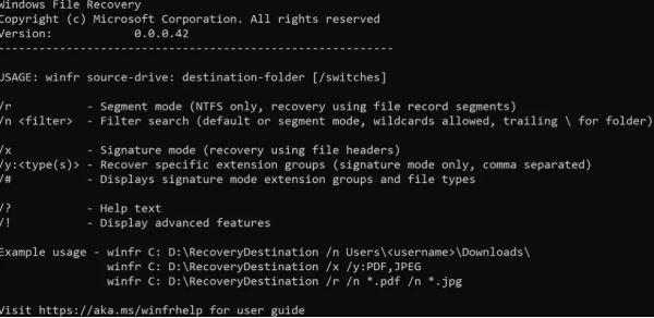 Microsoft File Recovery