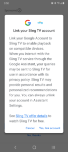 Google Home app now includes shameless advertisements for Sling TV