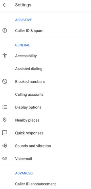 Google Phone app gets streamlined settings menu