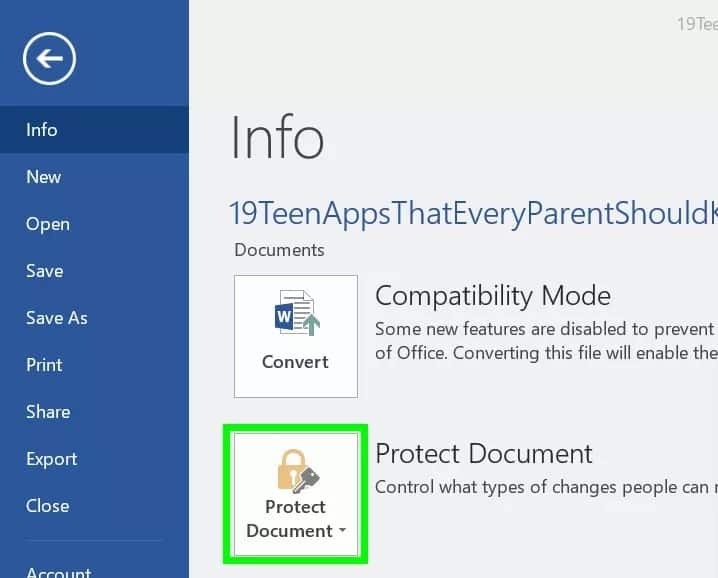 Cryptage de documents Microsoft Office